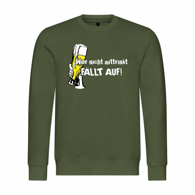 deinshirt Rundhalspullover Herren Pullover Wer nicht mittrinkt fällt auf Mi günstig online kaufen