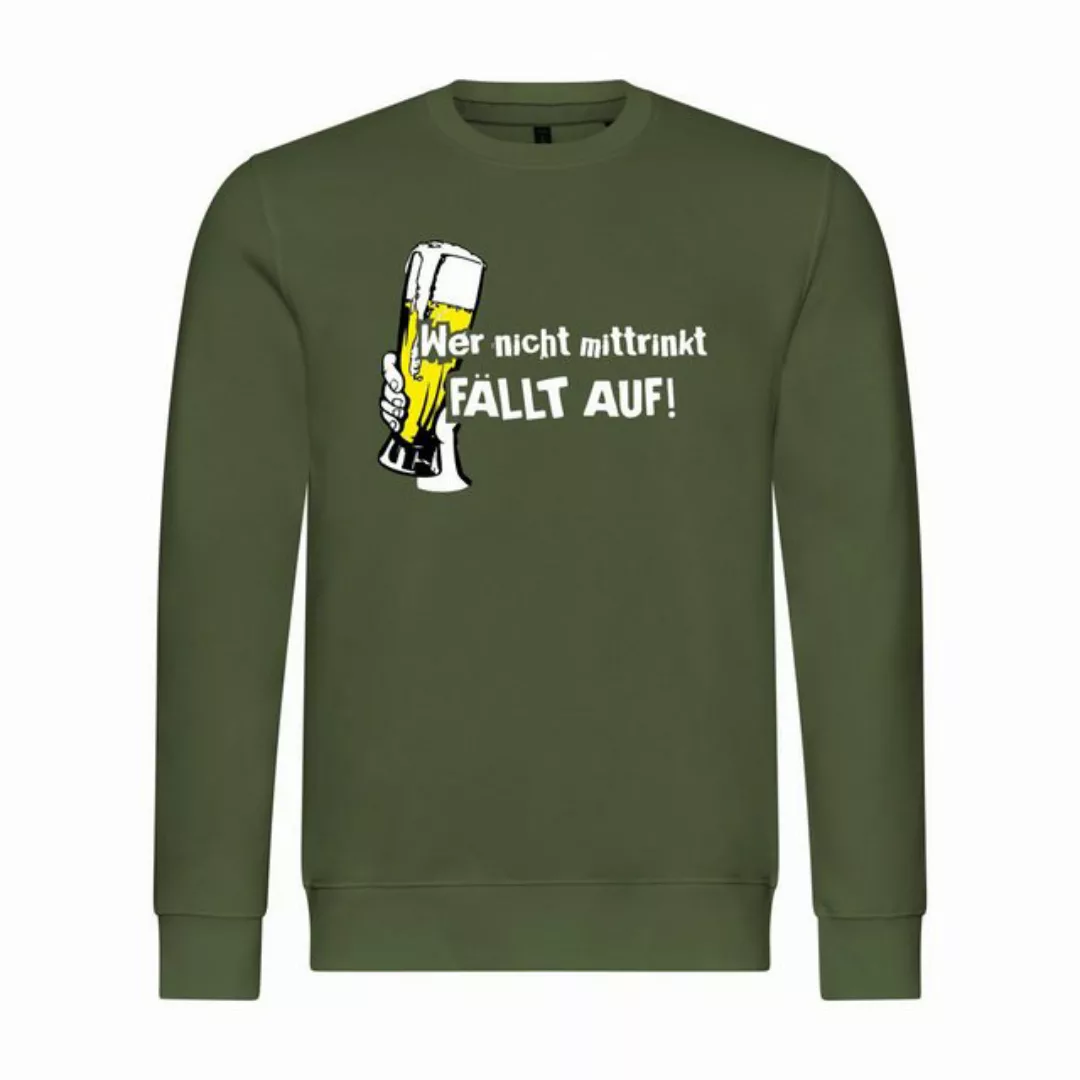 deinshirt Rundhalspullover Herren Pullover Wer nicht mittrinkt fällt auf Mi günstig online kaufen