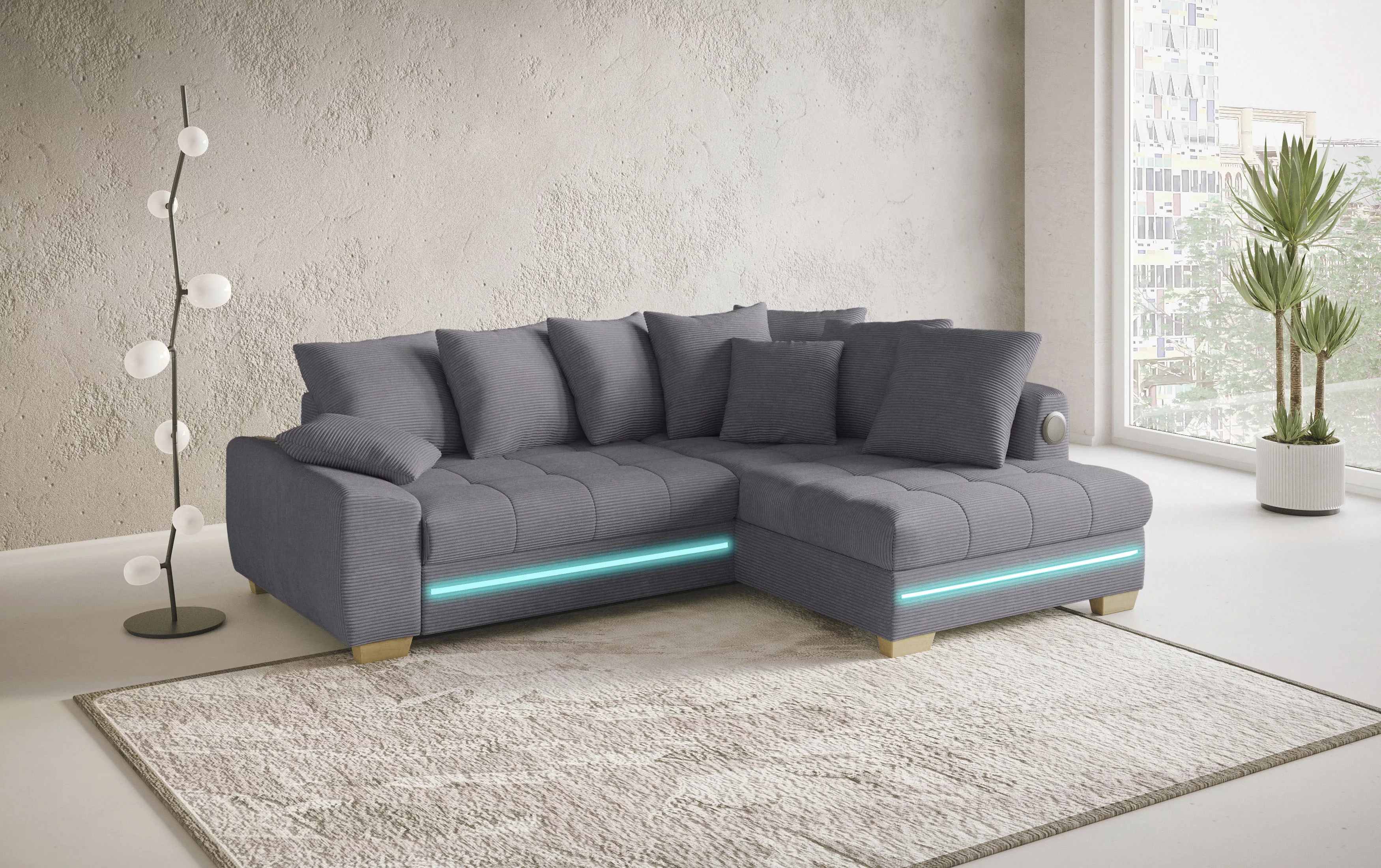 Mr. Couch Ecksofa "Nikita II, L-Form", mit Kaltschaum, RGB-LED, Soundsystem günstig online kaufen