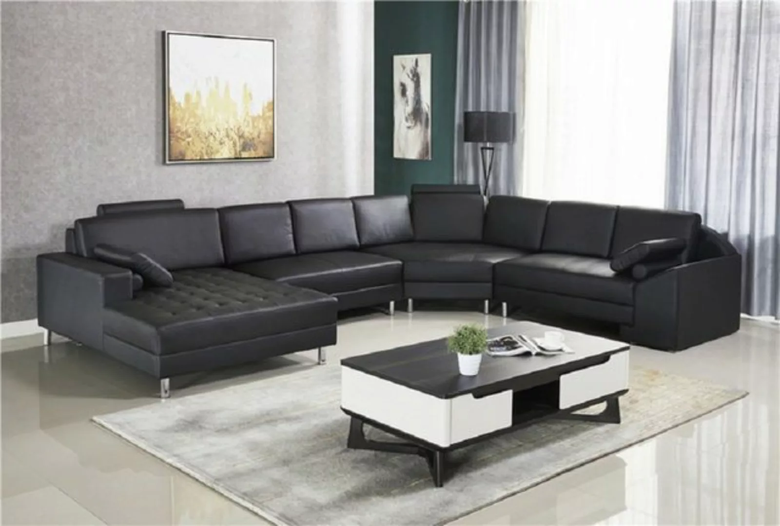 JVmoebel Ecksofa, Ecksofa U Form Sofa Couch Polster Ecksofa Wohnlandschaft günstig online kaufen
