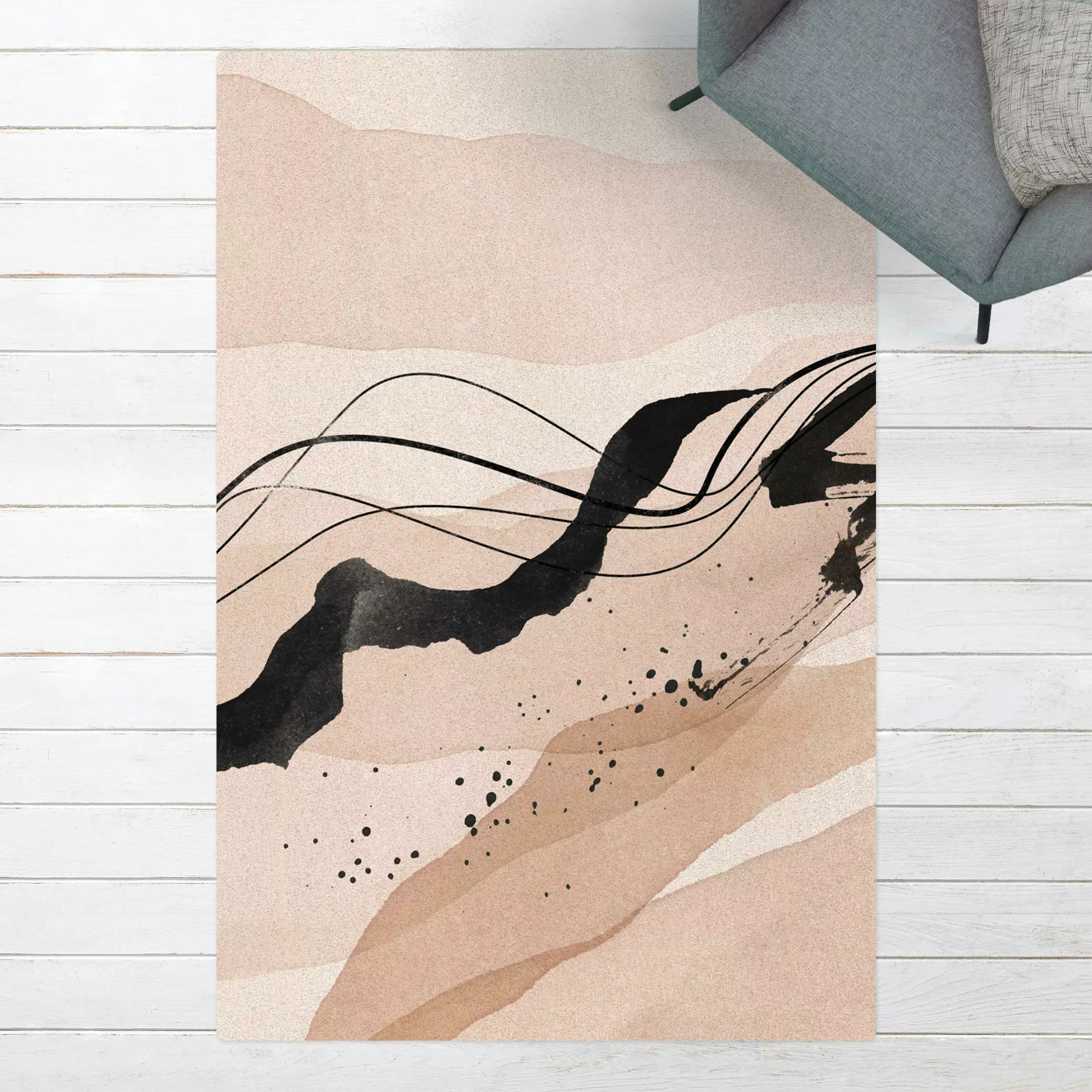 Kork-Teppich Aquarell Landschaft Nachtwogen günstig online kaufen