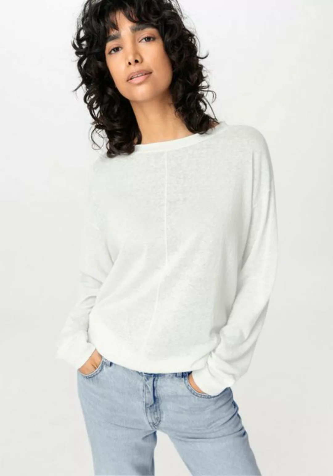 Hessnatur Strickpullover Oversize aus Leinen mit Bio-Baumwolle (1-tlg) günstig online kaufen