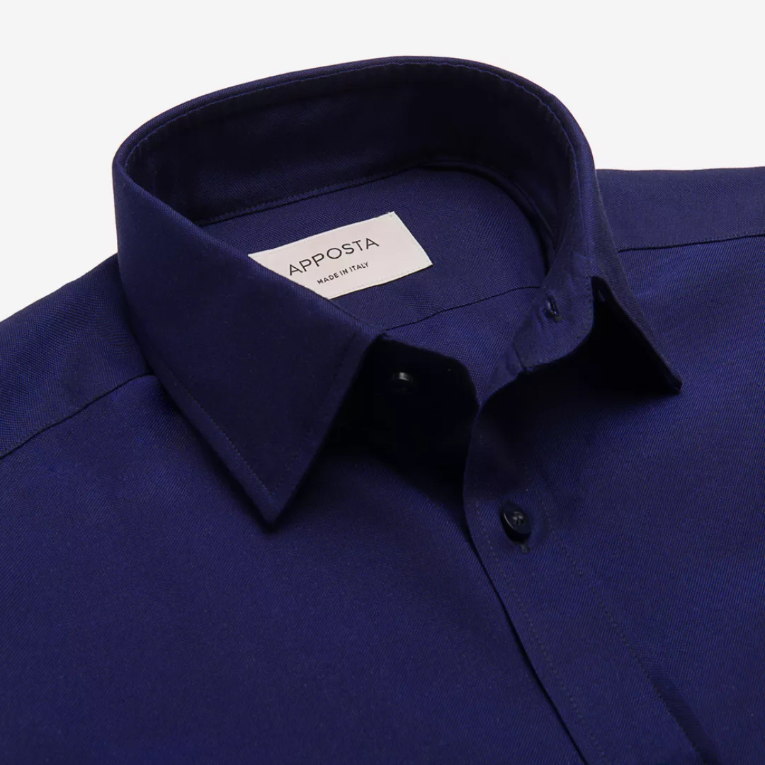 Hemd  einfarbig  marineblau 100% reine baumwolle oxford, kragenform  niedri günstig online kaufen