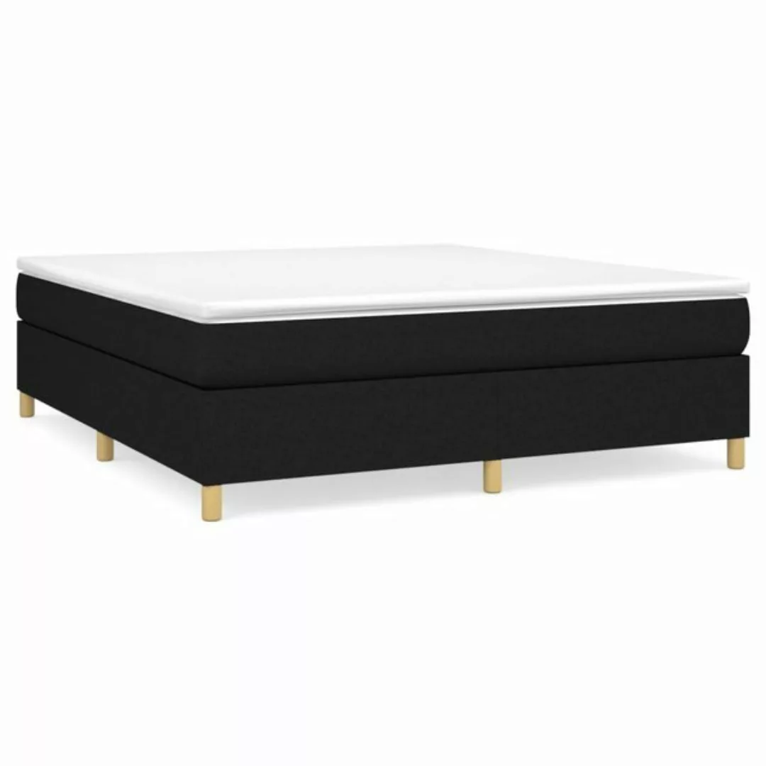 furnicato Bett Boxspringbett mit Matratze Schwarz 160x200 cm Stoff (1-tlg) günstig online kaufen