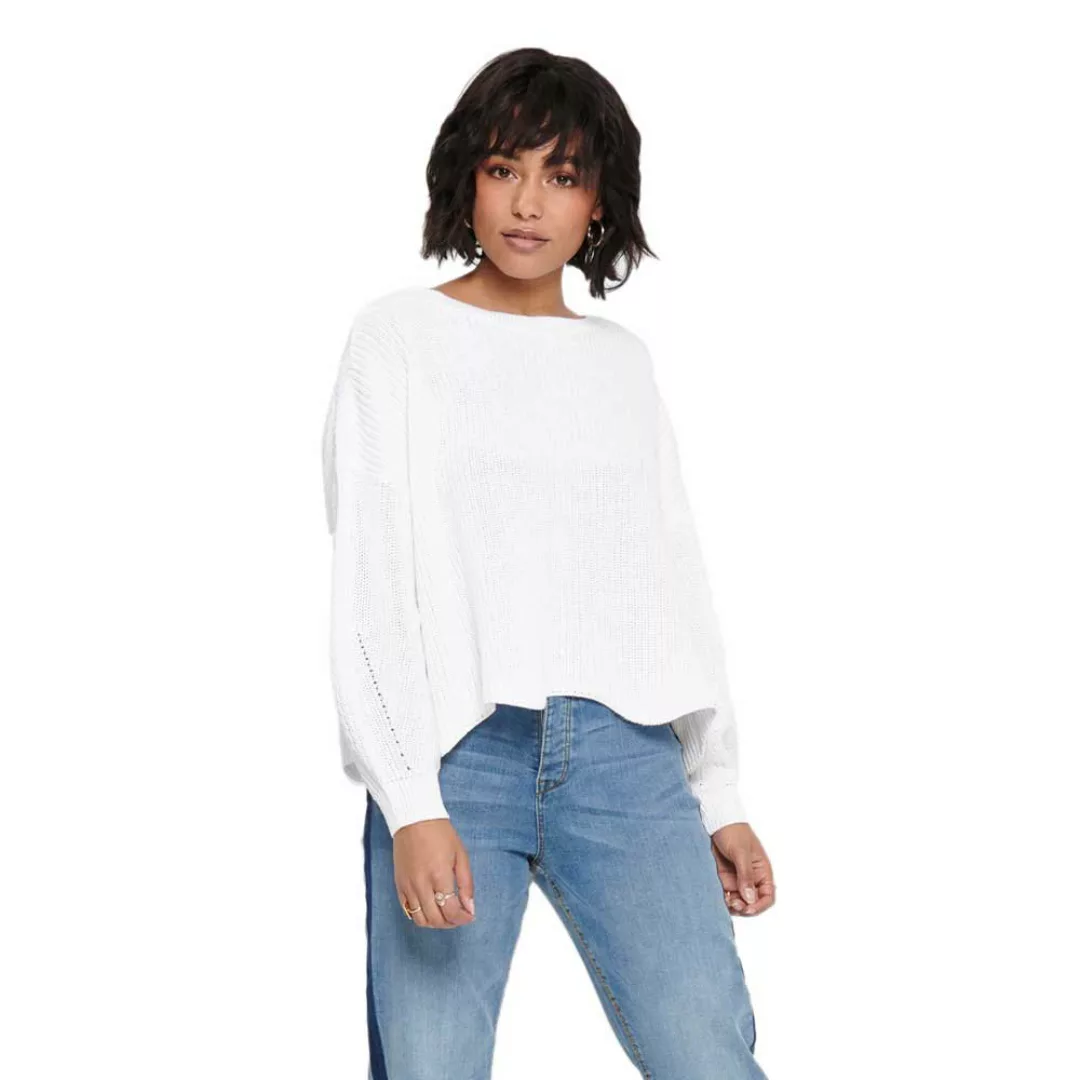 Only – Oversize-Pullover in Weiß günstig online kaufen
