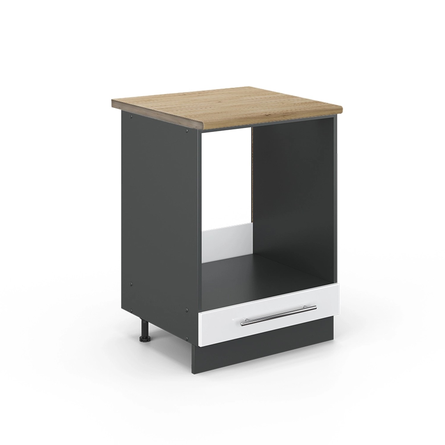 Vicco Herdumbauschrank R-Line Anthrazit Landhaus/Weiß 60 cm ohne Arbeitspla günstig online kaufen