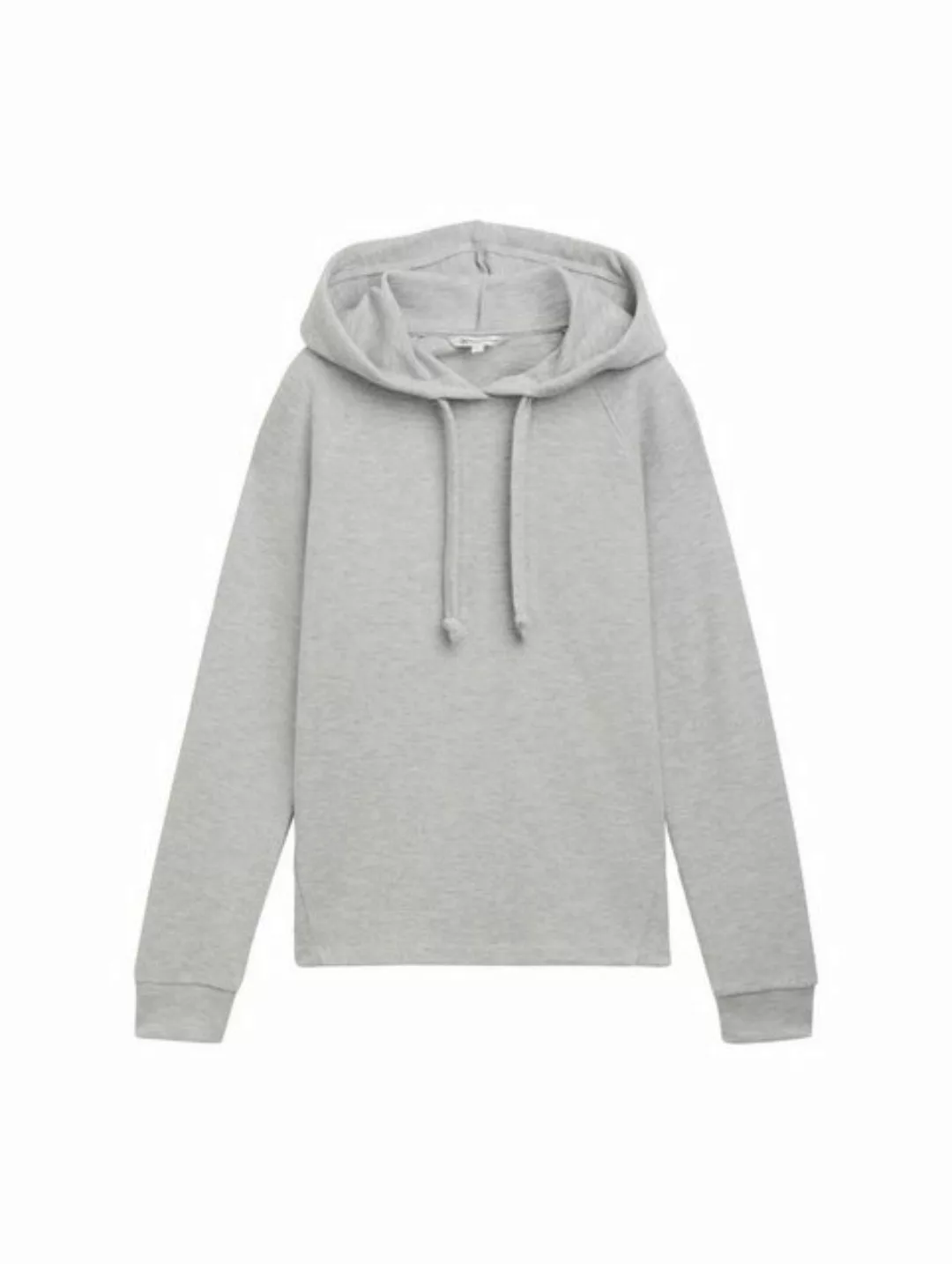 TOM TAILOR Denim Sweatshirt Cozy hoodie with strings, Cement Grey MÃ©lange günstig online kaufen