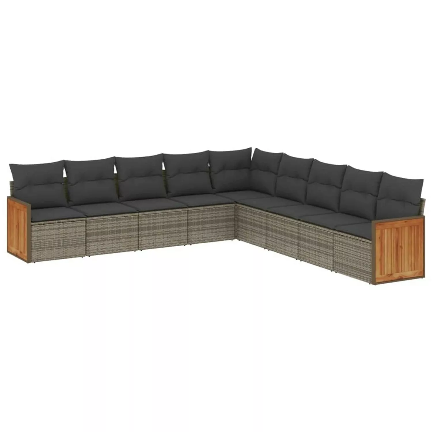 vidaXL 9-tlg Garten-Sofagarnitur mit Kissen Grau Poly Rattan Modell 60 günstig online kaufen