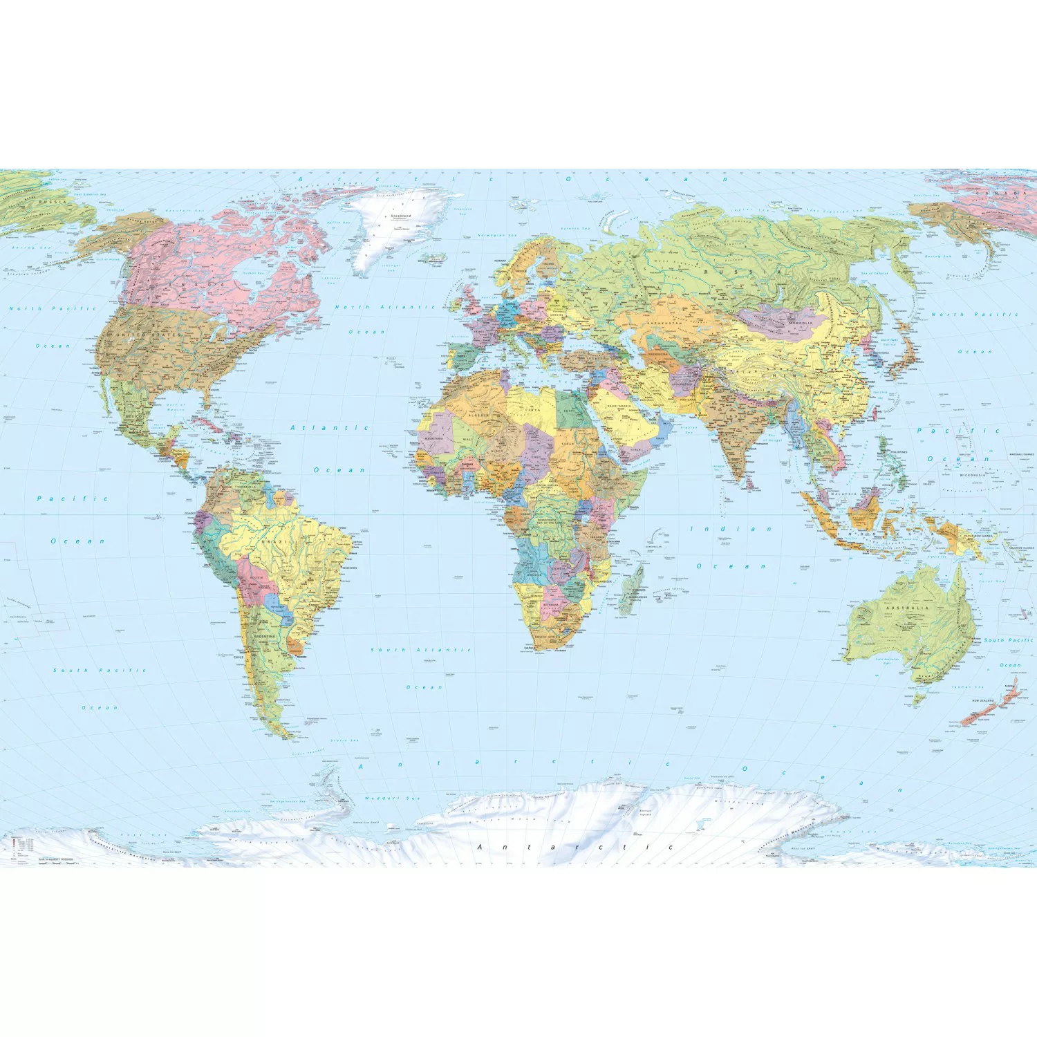 Komar Fototapete Vlies World Map 368 cm x 248 cm FSC® FSC® günstig online kaufen