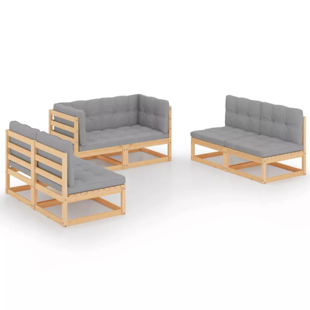 6-tlg. Garten-lounge-set Mit Kissen Kiefer Massivholz günstig online kaufen