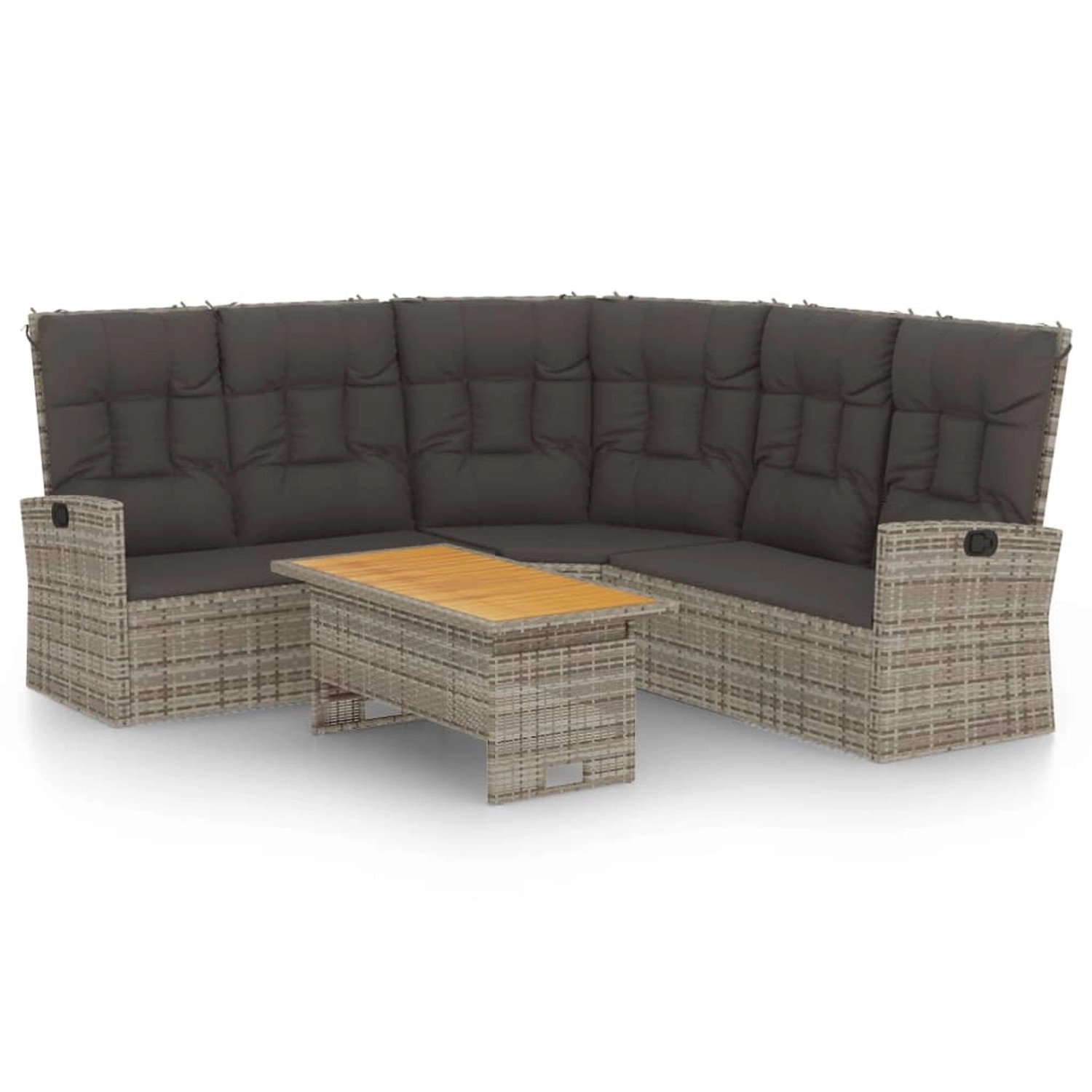 Vidaxl 2-tlg. Garten-lounge-set Mit Kissen Grau Poly Rattan günstig online kaufen