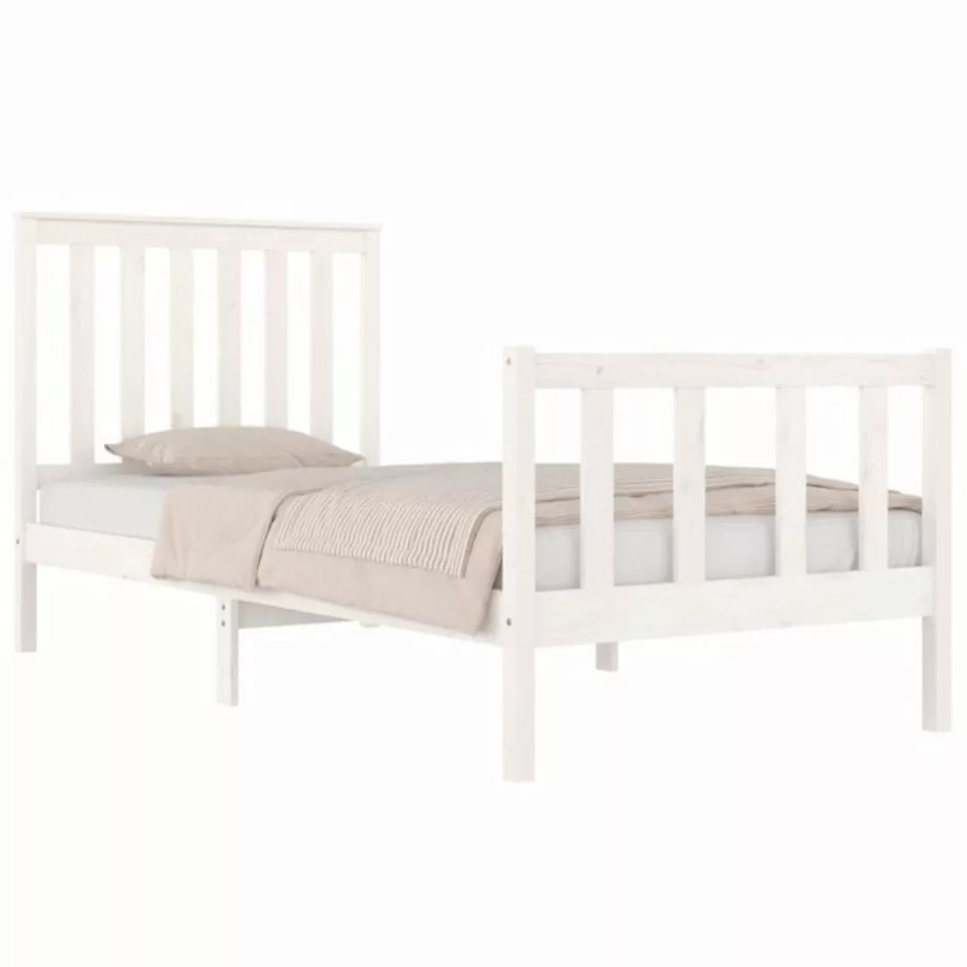 vidaXL Bett Massivholzbett Weiß Kiefer 75x190 cm günstig online kaufen