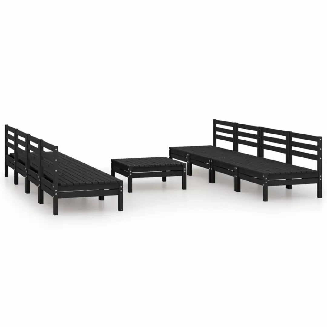 9-tlg. Garten-lounge-set Schwarz Massivholz Kiefer günstig online kaufen