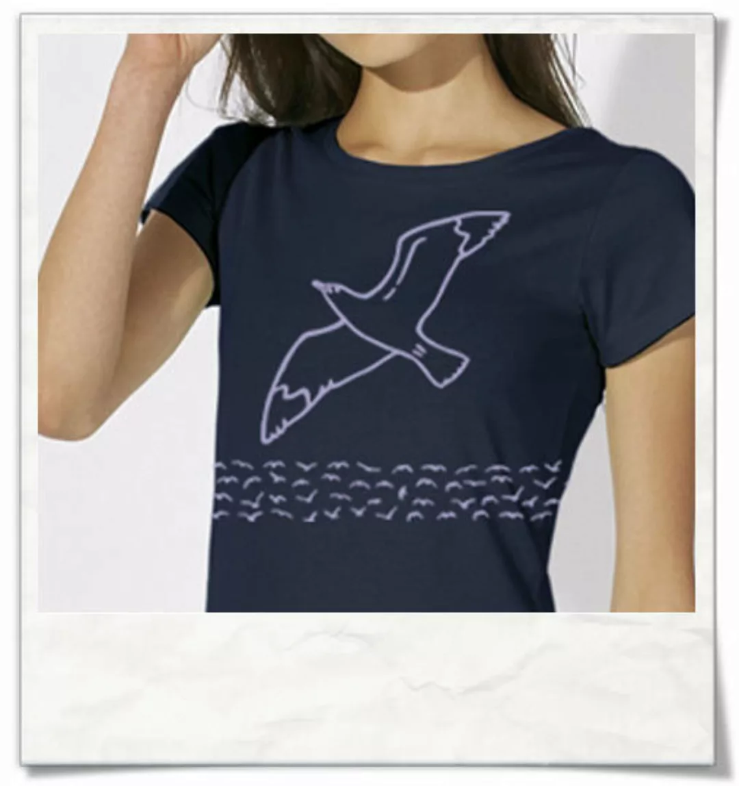 Möwe / Möwen T-shirt In Navy Blau günstig online kaufen