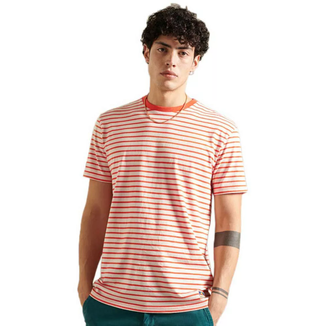 Superdry Cali Surf Breton Kurzarm T-shirt XL Solar Orange Stripe günstig online kaufen