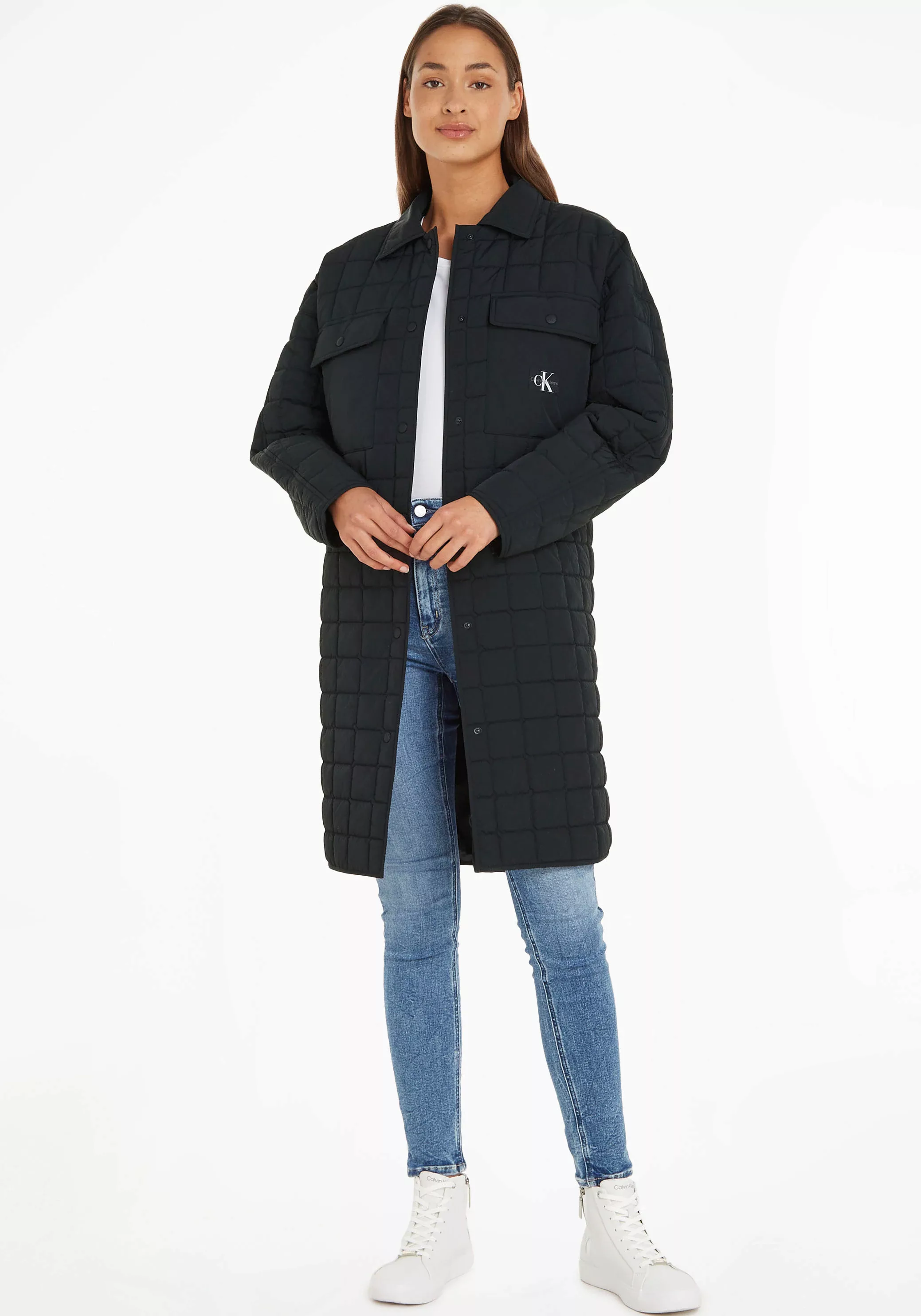 Calvin Klein Jeans Steppmantel "LONG QUILTED UTILITY COAT" günstig online kaufen