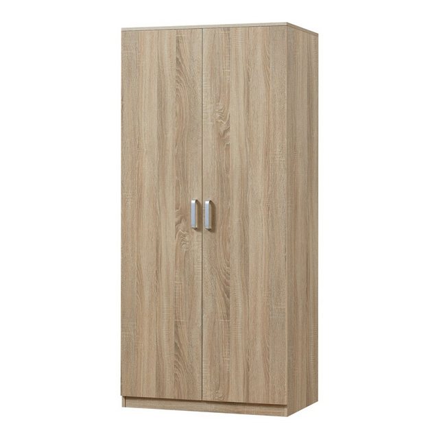 en.casa Kleiderschrank »Bodolz« 1 Stange, 1 Fach 176x80x52 cm Sonoma-Eiche, günstig online kaufen