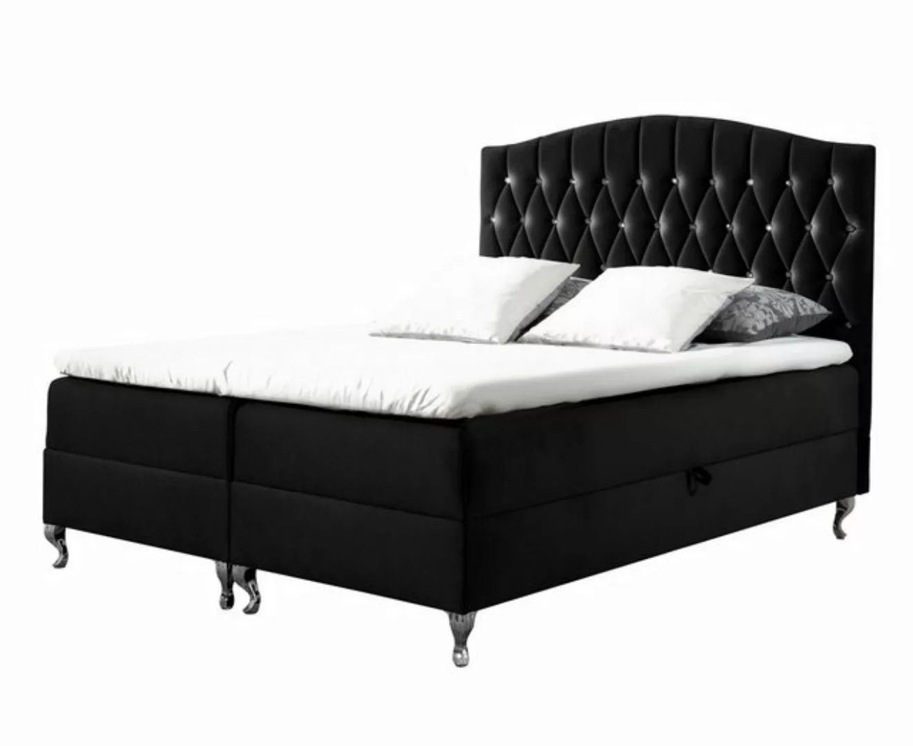 Furnix Boxspringbett RELISA 120/140/160/180x200 mit Topper und Nickelfüßen, günstig online kaufen