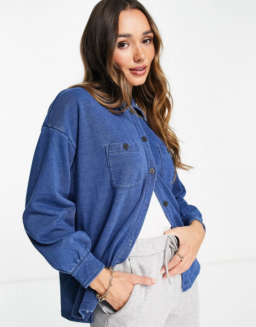 Madewell – Jeans-Hemdjacke in verwaschenem Mittelblau günstig online kaufen
