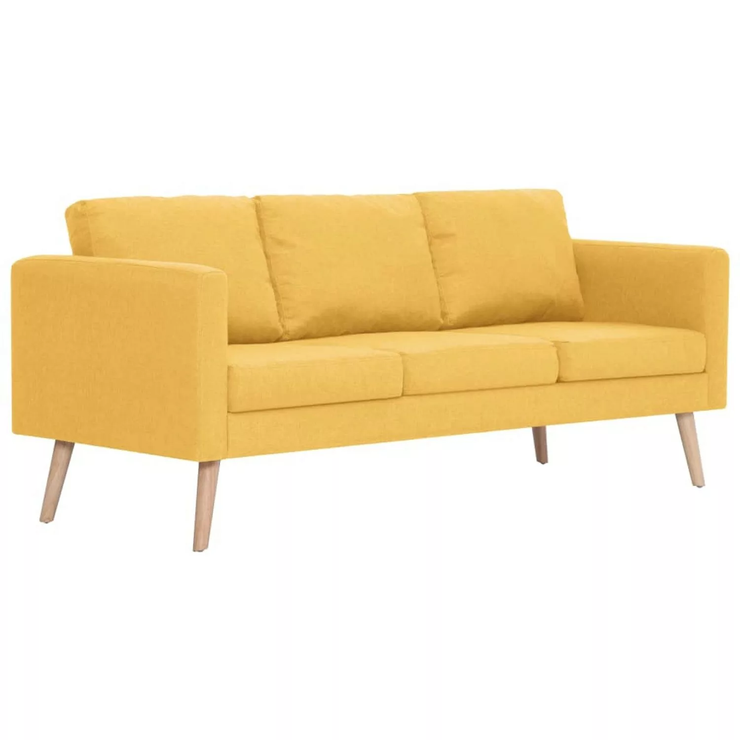 vidaXL Sofa, 3-Sitzer-Sofa Stoff Gelb günstig online kaufen