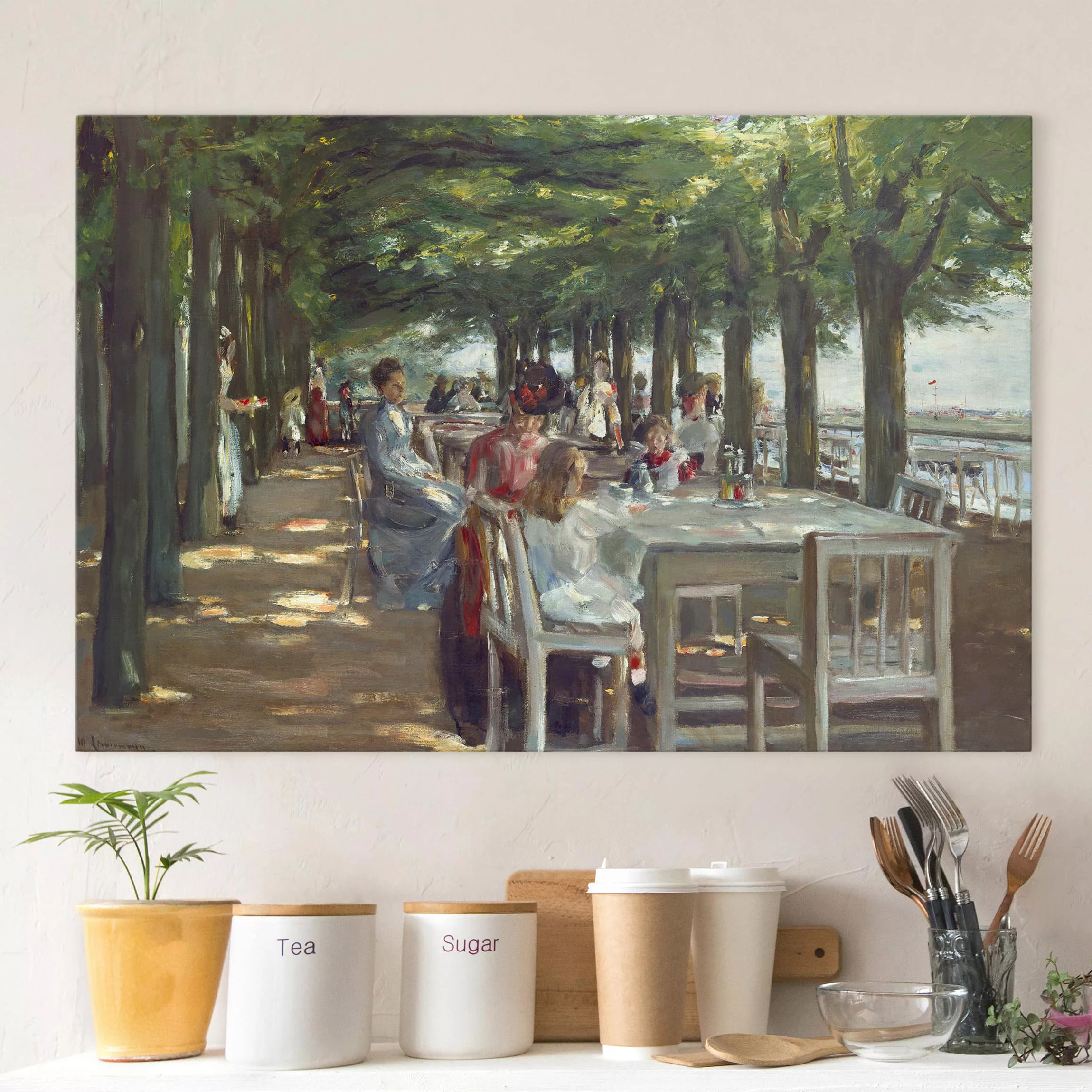 Leinwandbild Wald - Querformat Max Liebermann - Terrasse des Restaurants Ja günstig online kaufen