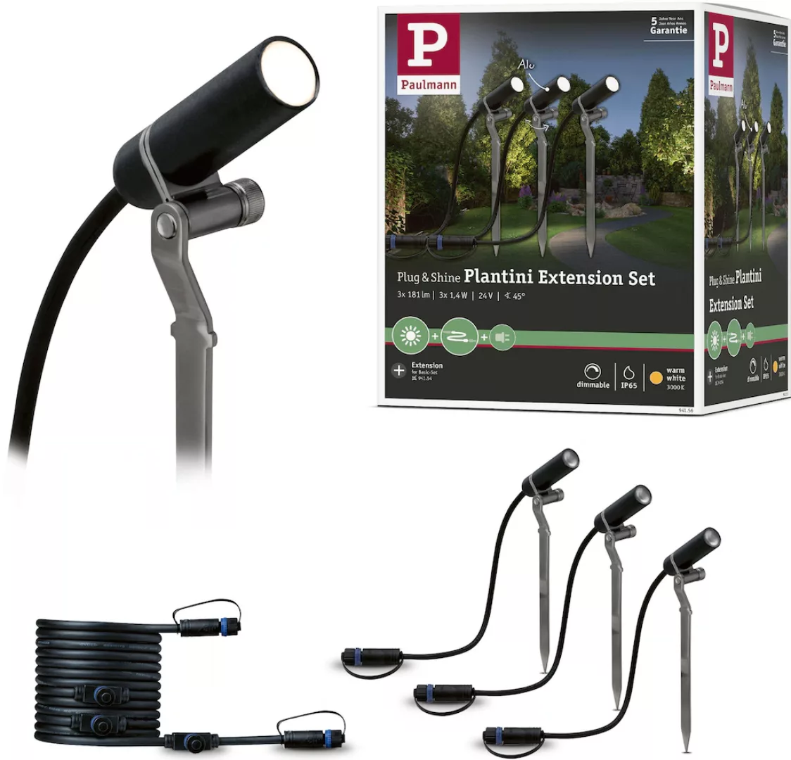 Paulmann LED Gartenstrahler "Plug & Shine", 3 flammig, Leuchtmittel LED-Mod günstig online kaufen