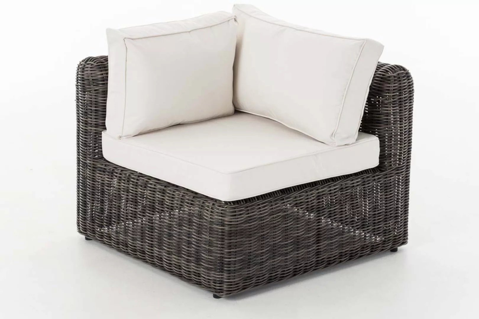 Eck-sofa Marbella Cremeweiss 5mm Grau-meliert günstig online kaufen