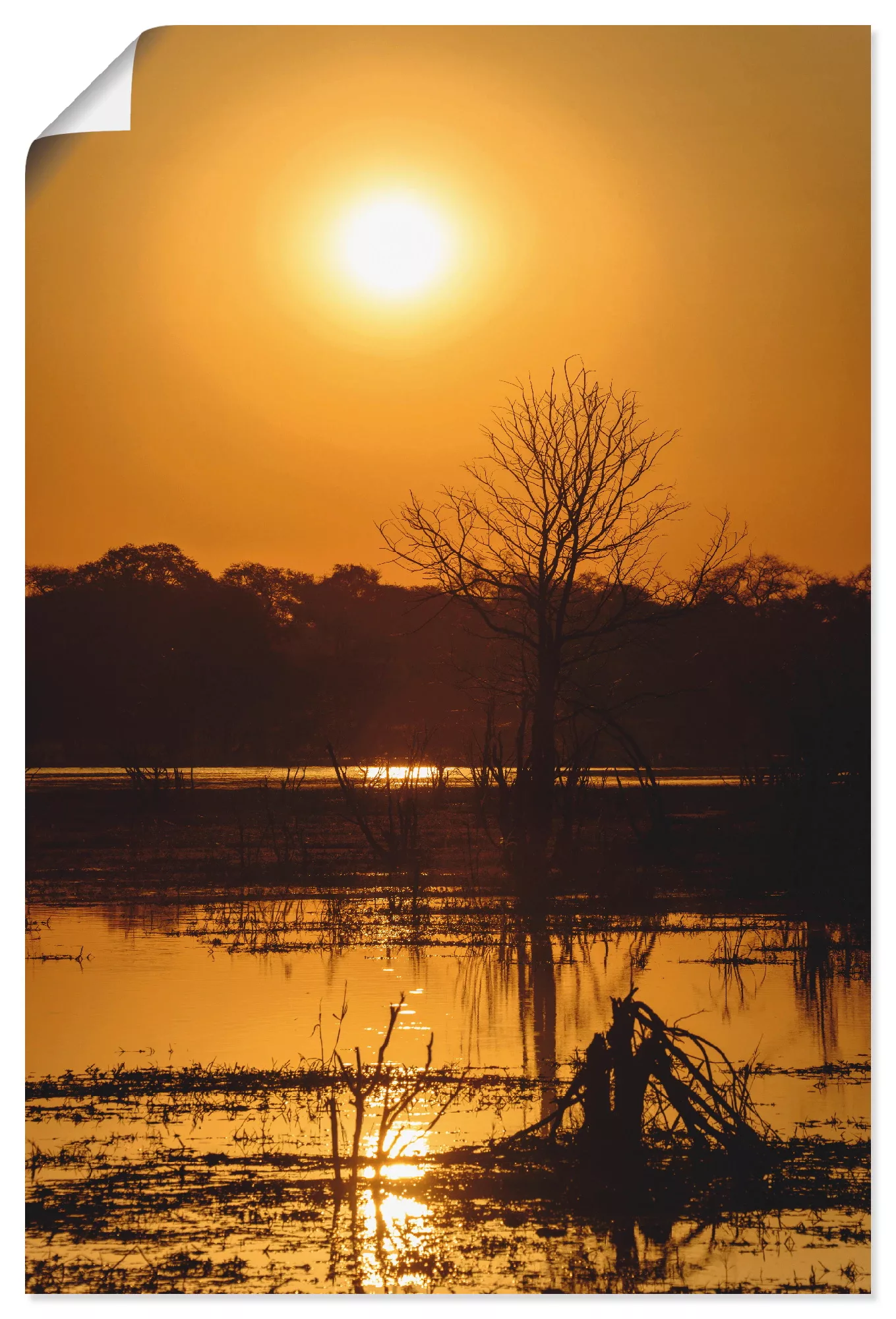 Artland Poster "Sonnenuntergang II", Afrika, (1 St.), als Alubild, Leinwand günstig online kaufen