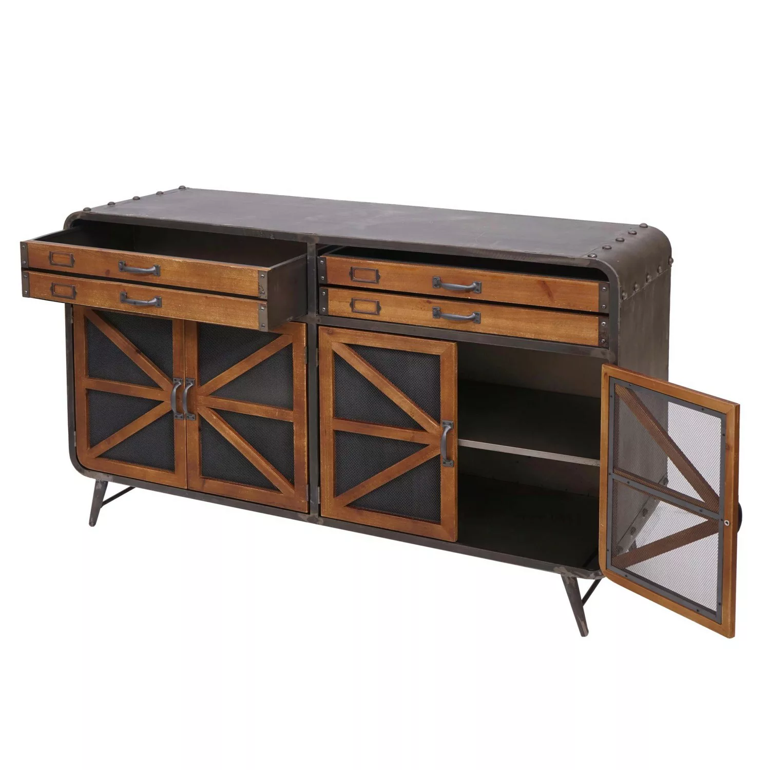 MCW Sideboard F91 80x126x38cm Braun-schwarz günstig online kaufen