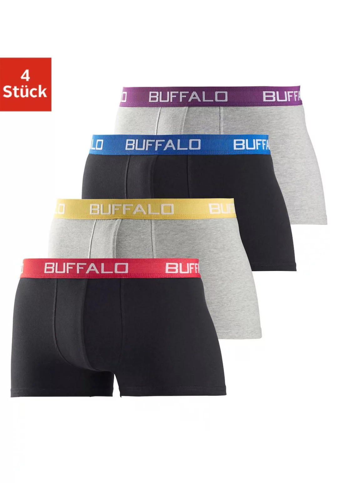 Buffalo Boxer "Boxershorts für Herren", (Packung, 4 St.), aus Baumwoll-Mix günstig online kaufen