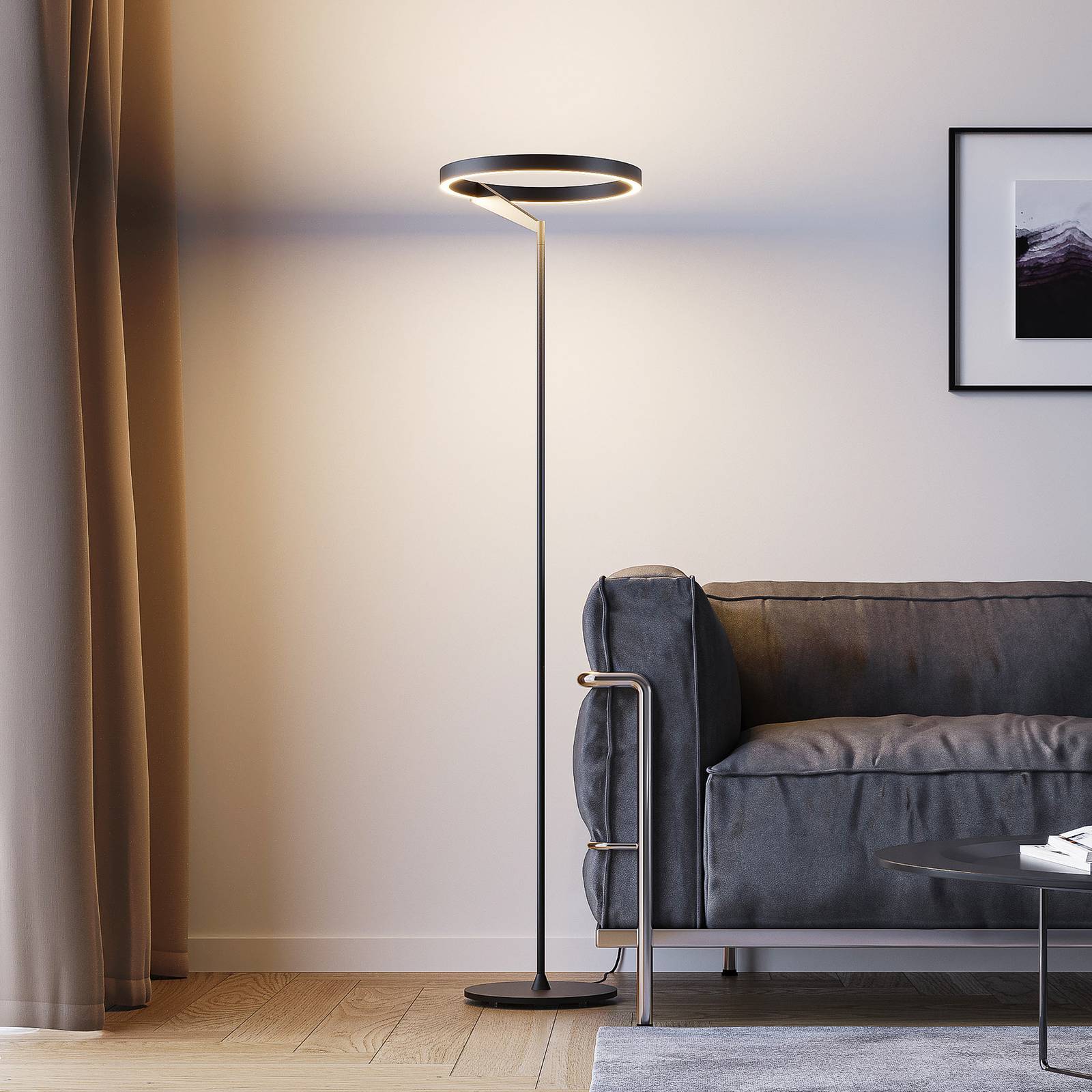 Molto Luce LED-Stehlampe Melli F, schwarz, Alu, Höhe 168 cm günstig online kaufen