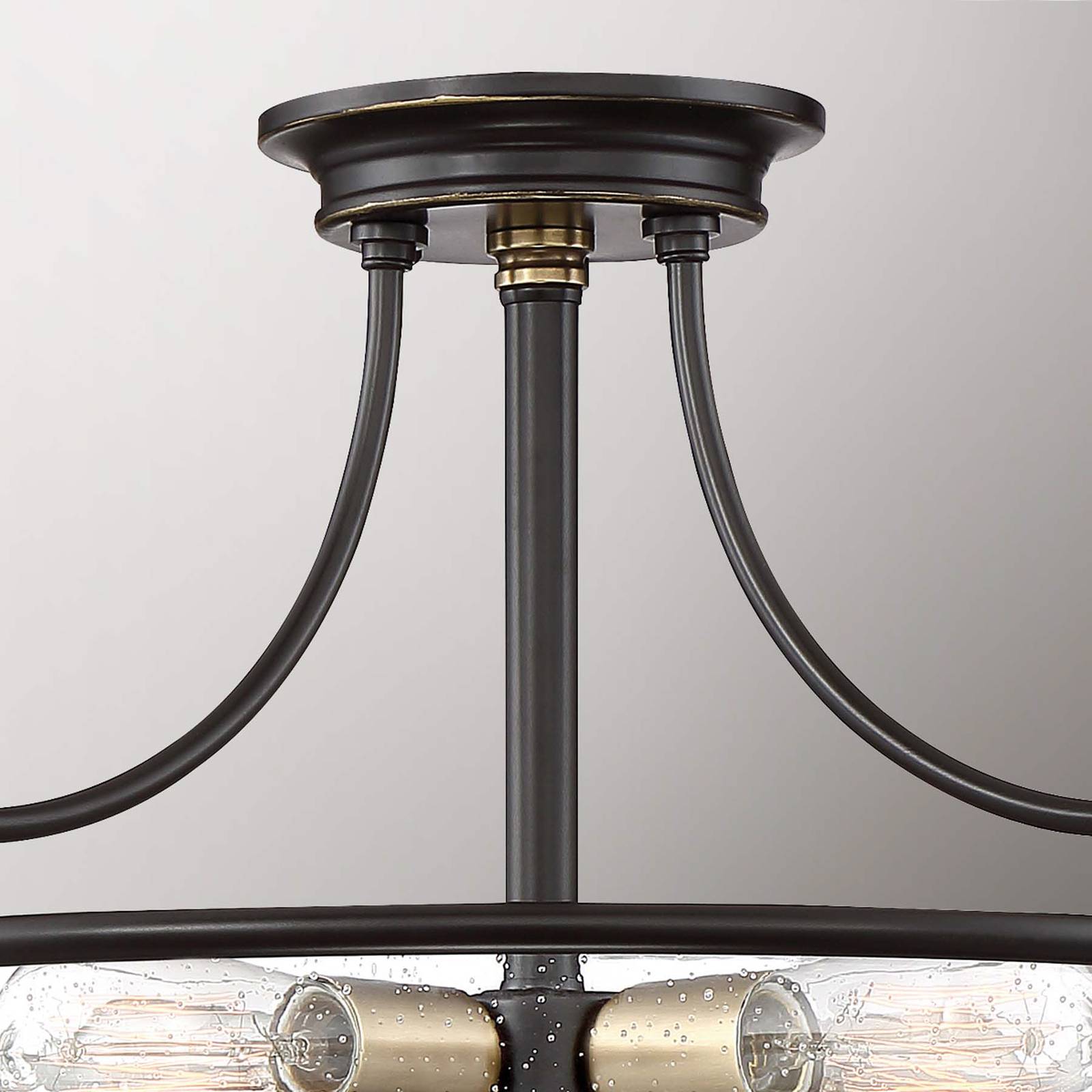 Deckenlampe Griffin mit Abstand, Ø 53 cm, bronze/klar günstig online kaufen