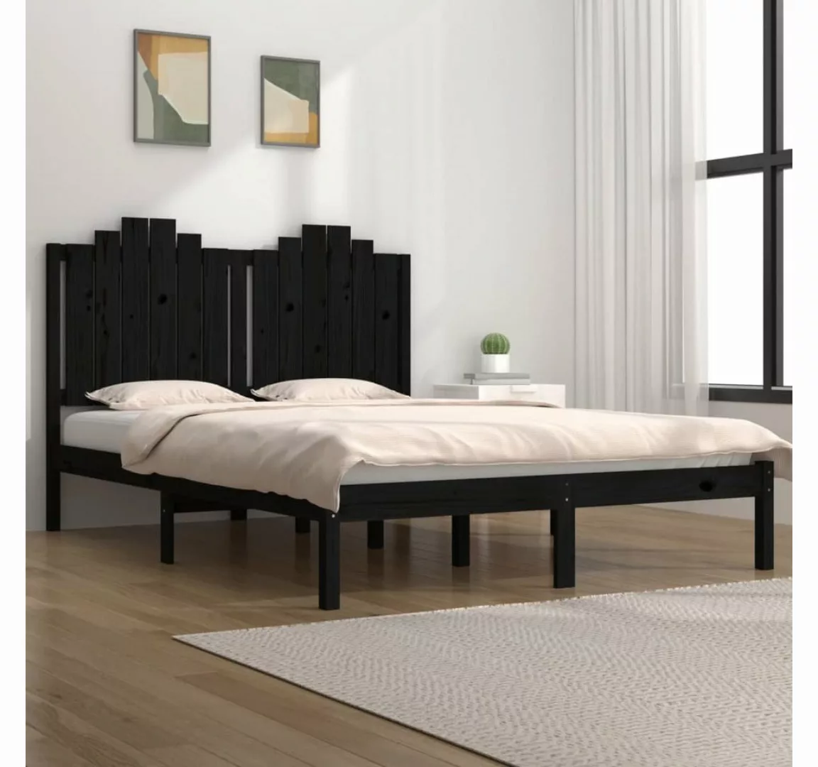 furnicato Bett Massivholzbett Schwarz Kiefer 120x200 cm günstig online kaufen