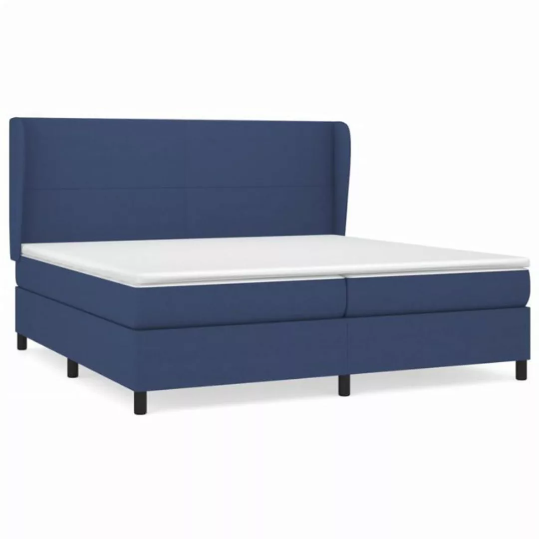 vidaXL Boxspringbett Boxspringbett mit Matratze Blau 200x200 cm Stoff Bett günstig online kaufen