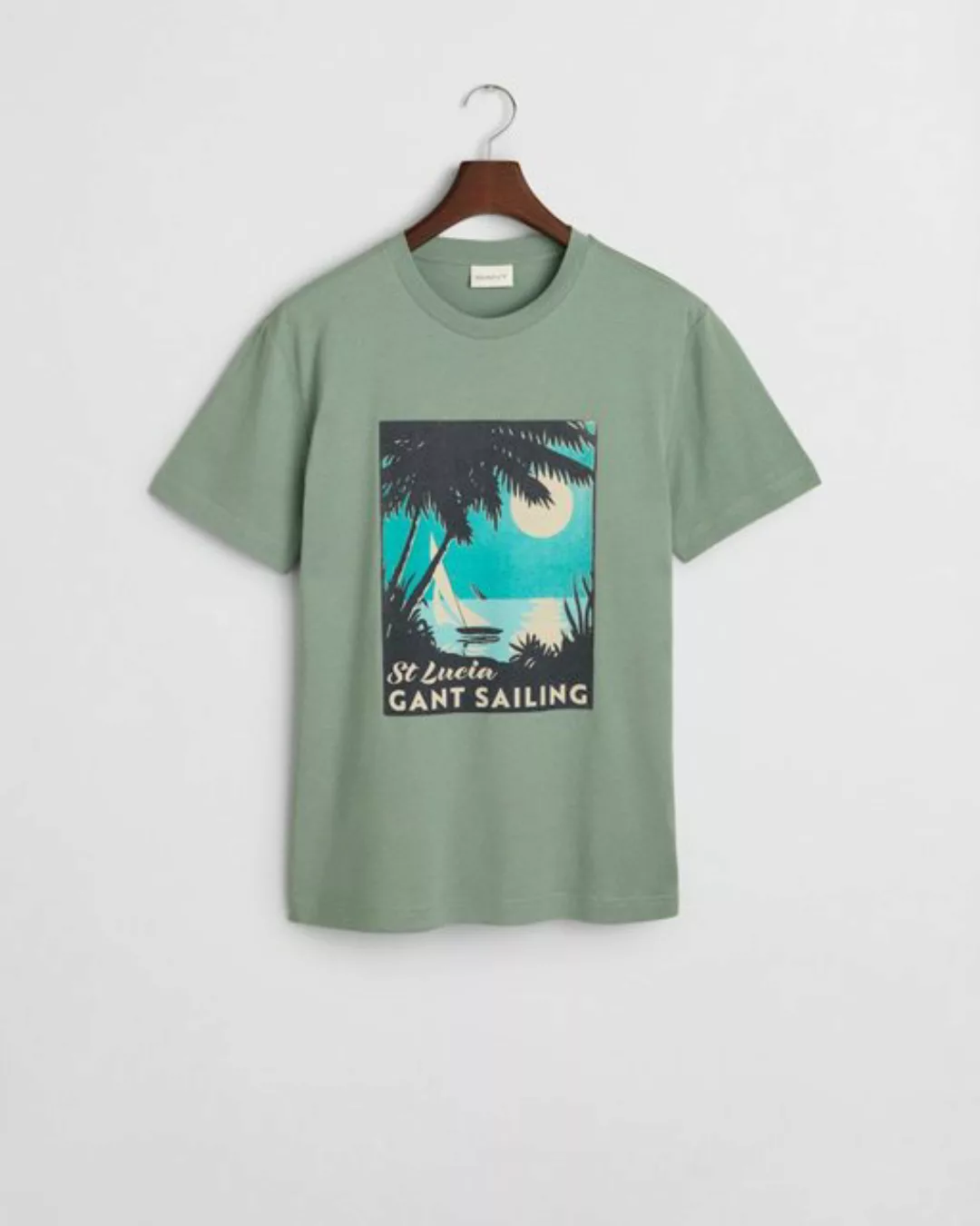 Gant T-Shirt PLACED GRAPHIC T-SHIRT, KALAMATA GREEN günstig online kaufen