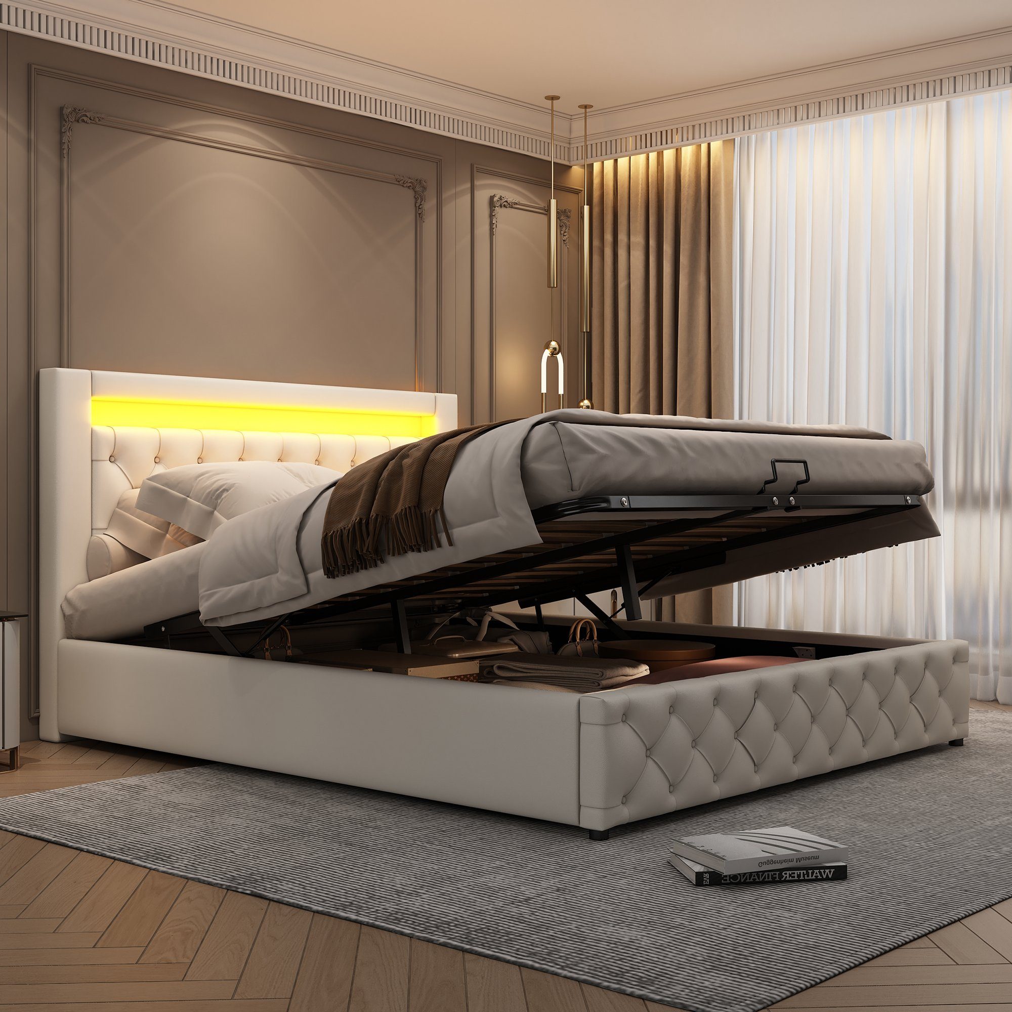 REDOM Polsterbett Polsterbett Doppelbett Stauraumbett Bett günstig online kaufen