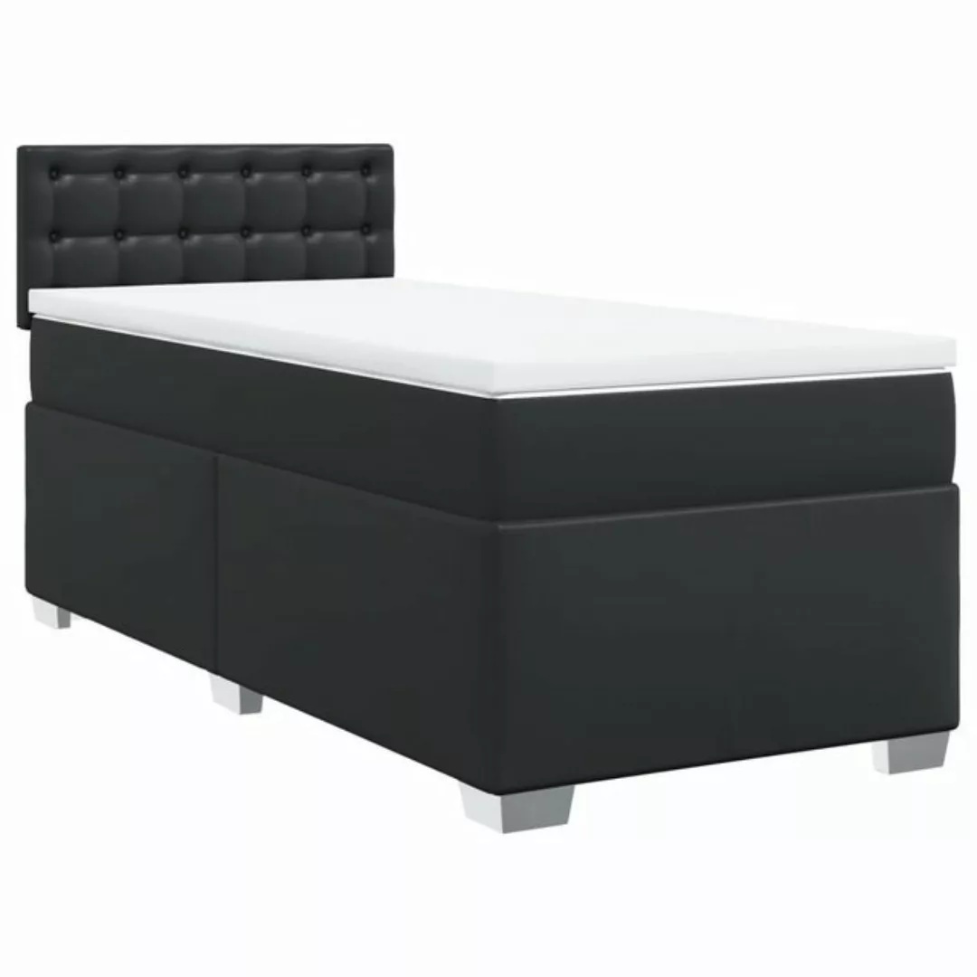 vidaXL Bett Boxspringbett mit Matratze Schwarz 80x200 cm Kunstleder günstig online kaufen