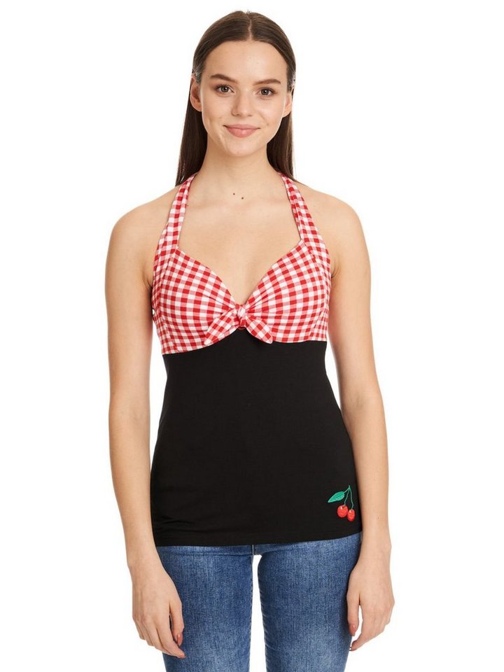 Pussy Deluxe Neckholdertop Red Plaid günstig online kaufen