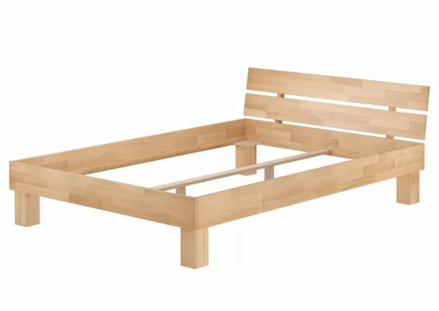 ERST-HOLZ Bett Futonbett 140x200 Buche massiv ohne Rollrost, Buchegeölt günstig online kaufen