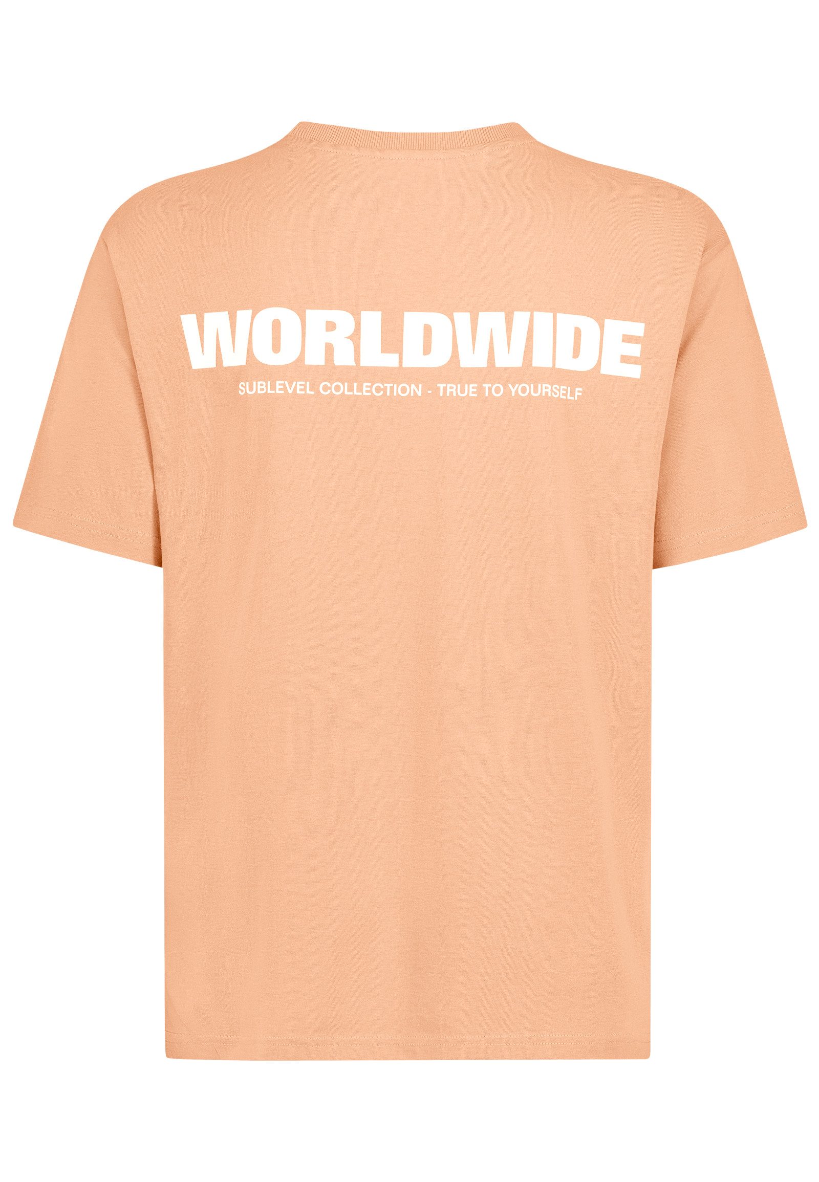 SUBLEVEL T-Shirt mit Front-Print 'WORLDWIDE' Kurzarm günstig online kaufen