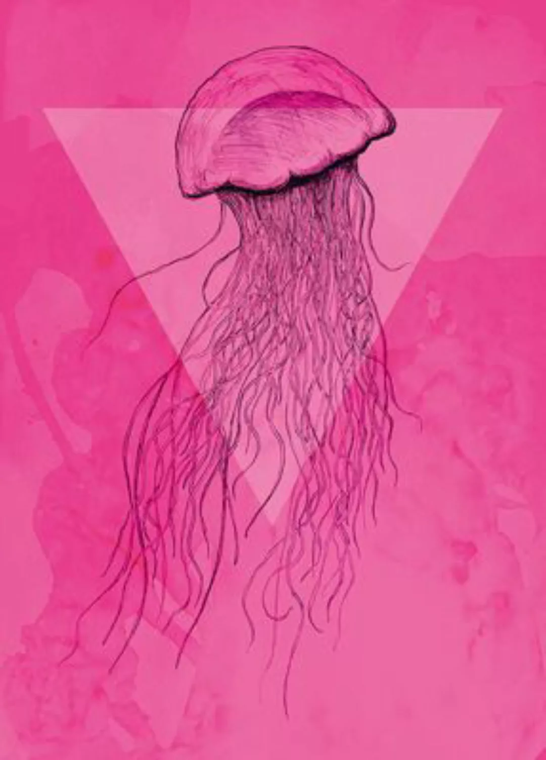 KOMAR Wandbild - Jellyfish Black - Größe: 50 x 70 cm mehrfarbig Gr. one siz günstig online kaufen