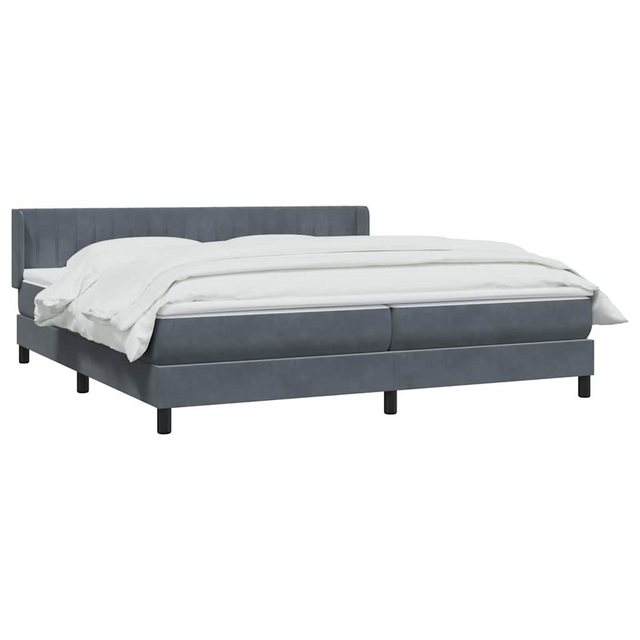 vidaXL Bett Boxspringbett mit Matratze Dunkelgrau 200x210 cm Samt günstig online kaufen