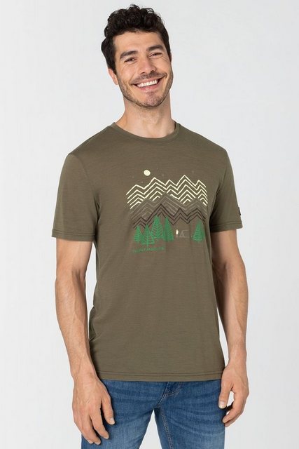 SUPER.NATURAL Print-Shirt Merino T-Shirt M CAMPING NIGHTS TEE wärmender Mer günstig online kaufen