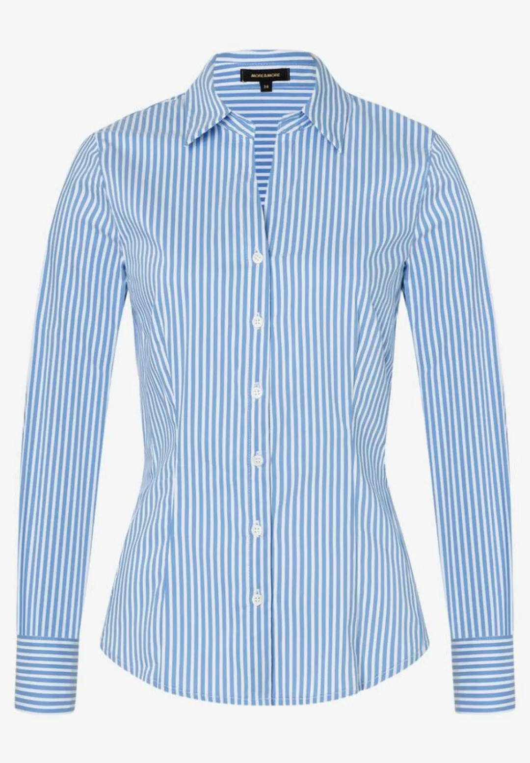 Hemdbluse mit Streifen, blau/weiß, Frühjahrs-Kollektion günstig online kaufen