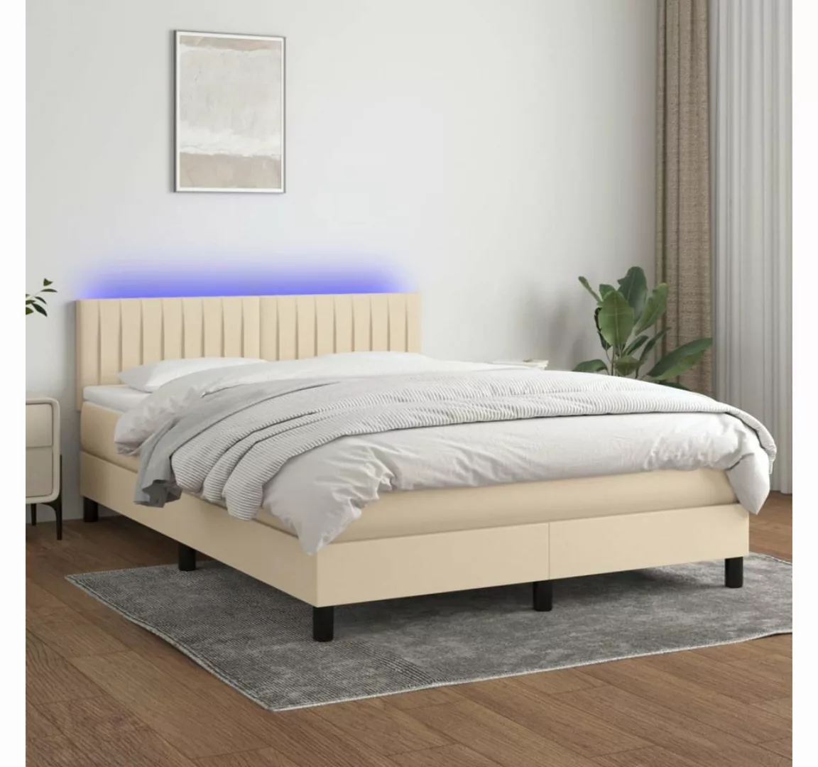 vidaXL Boxspringbett Bett Boxspringbett komplett mit Matratze & LED Stoff ( günstig online kaufen