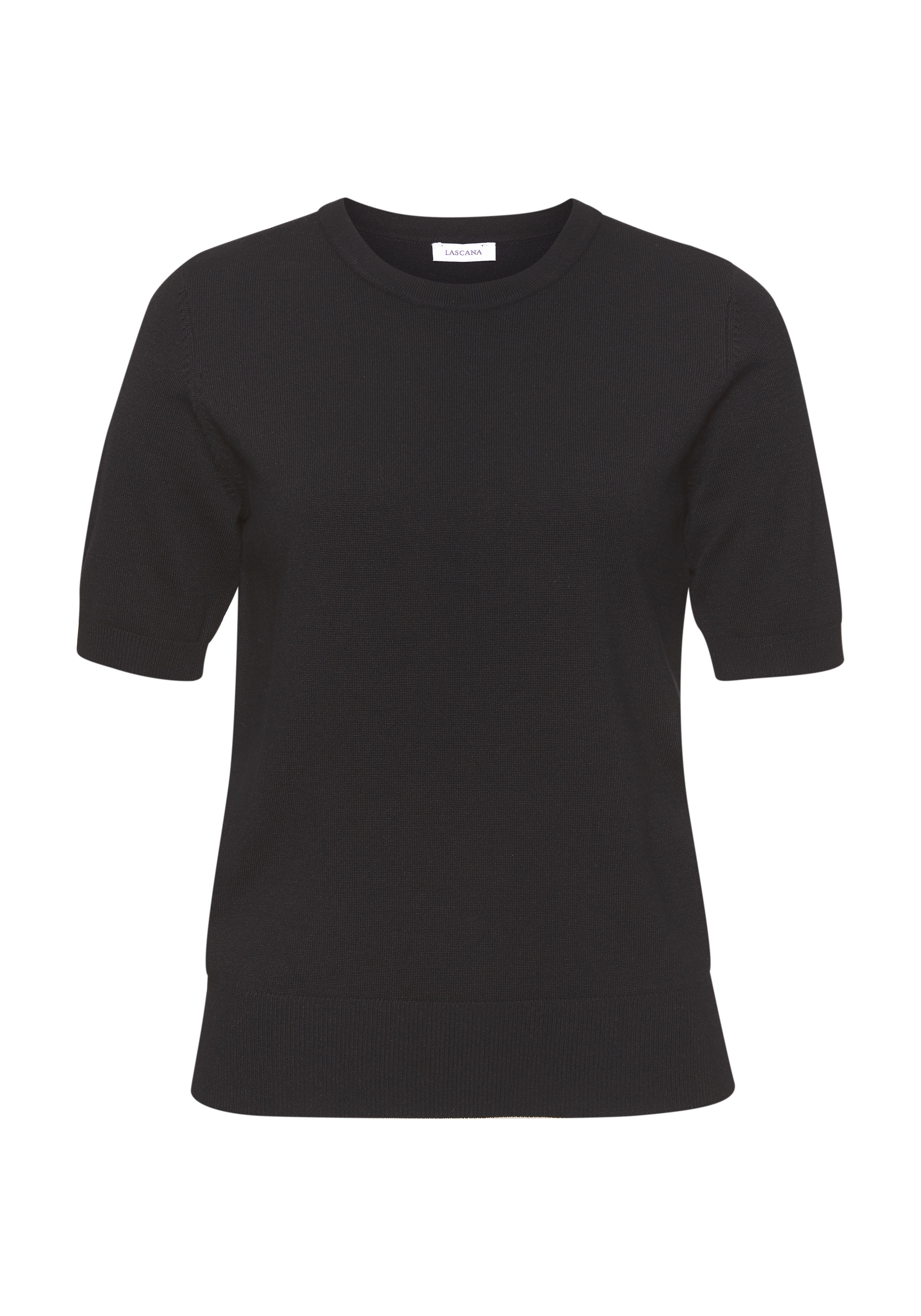 LASCANA Kurzarmpullover, in Feinstrick-Qualität, T-Shirt Pullover, basic günstig online kaufen