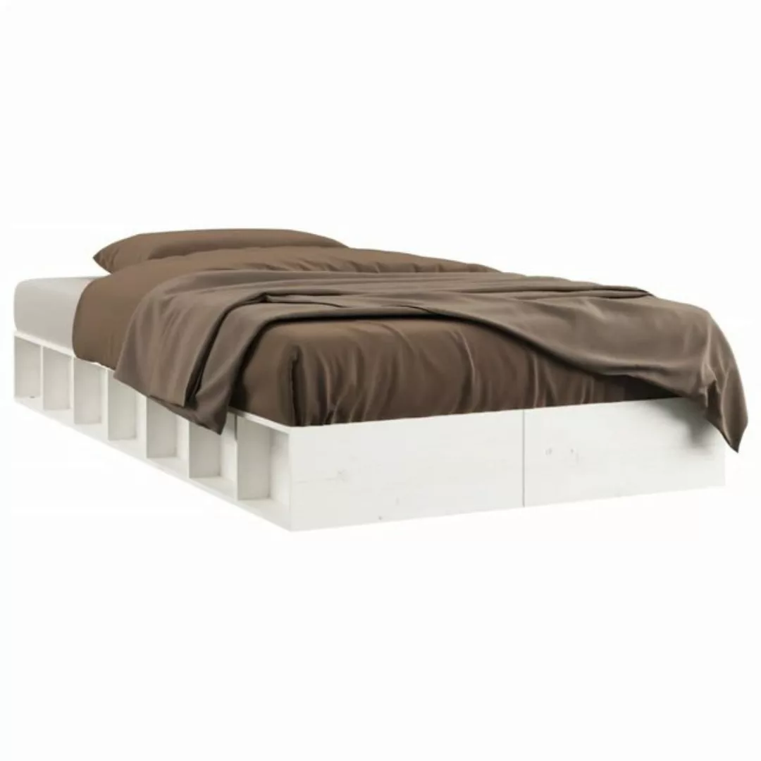 furnicato Bett Massivholzbett Weiß 100x200 cm günstig online kaufen