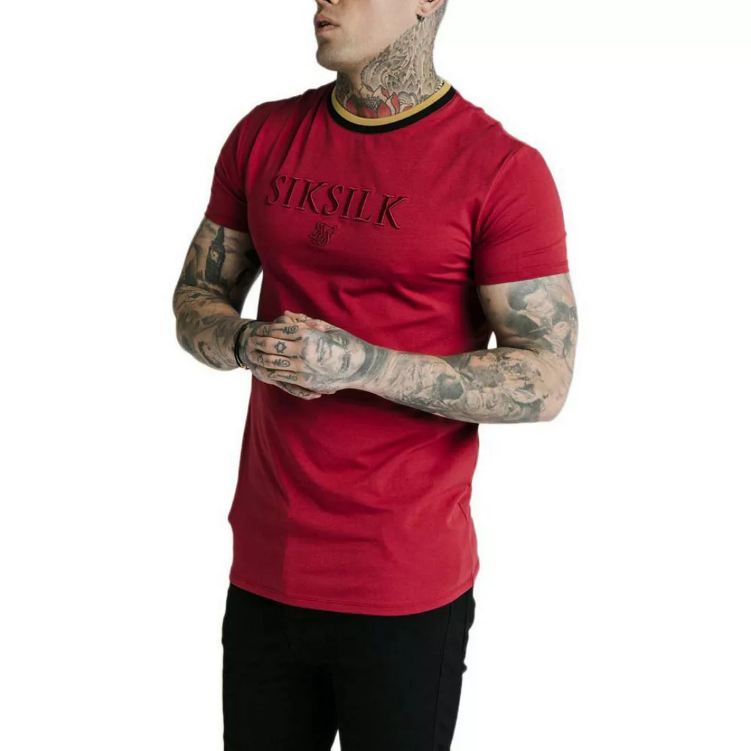 Siksilk Straight Hem Gym Kurzärmeliges T-shirt L Red Gold / Black günstig online kaufen