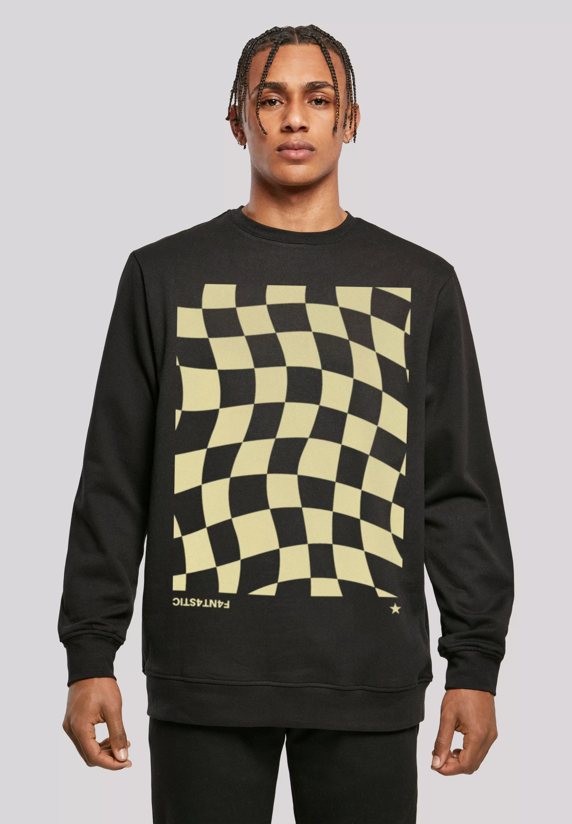 F4NT4STIC Kapuzenpullover "Wavy Schach Muster", Print günstig online kaufen