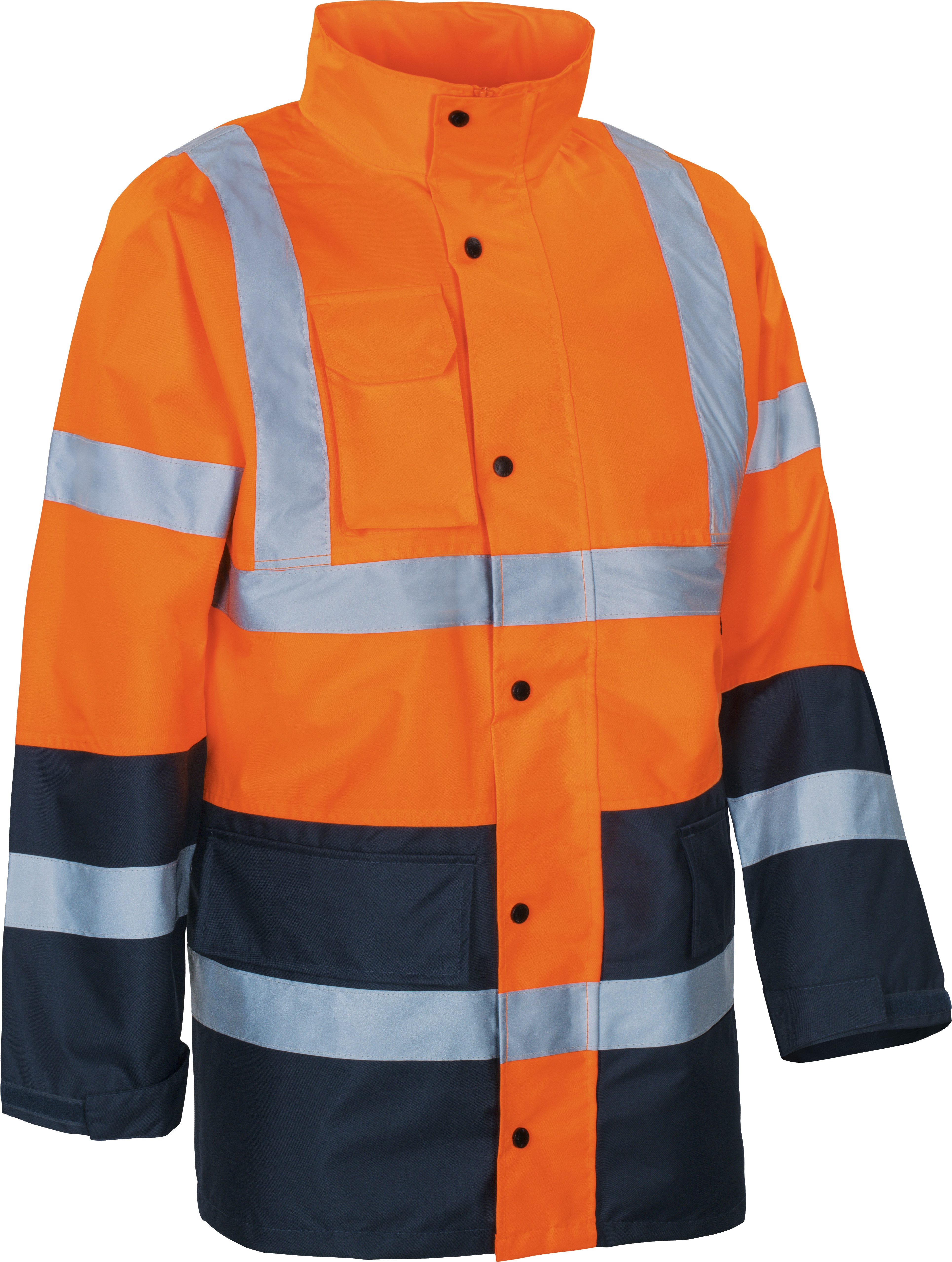 vizwell Regenjacke Warnschutz Arbeitsjacke lang warnorange günstig online kaufen
